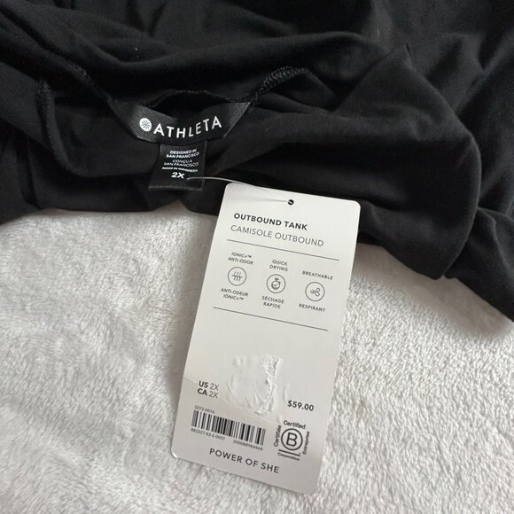Athleta Womens Outbound Tank Size 2X Black Sleeveless Camisole Quick-Dry New - Picture 3 of 8